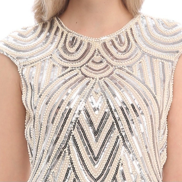 Beaded sequin embellished fringe flapper dress - Picture 5 of 8